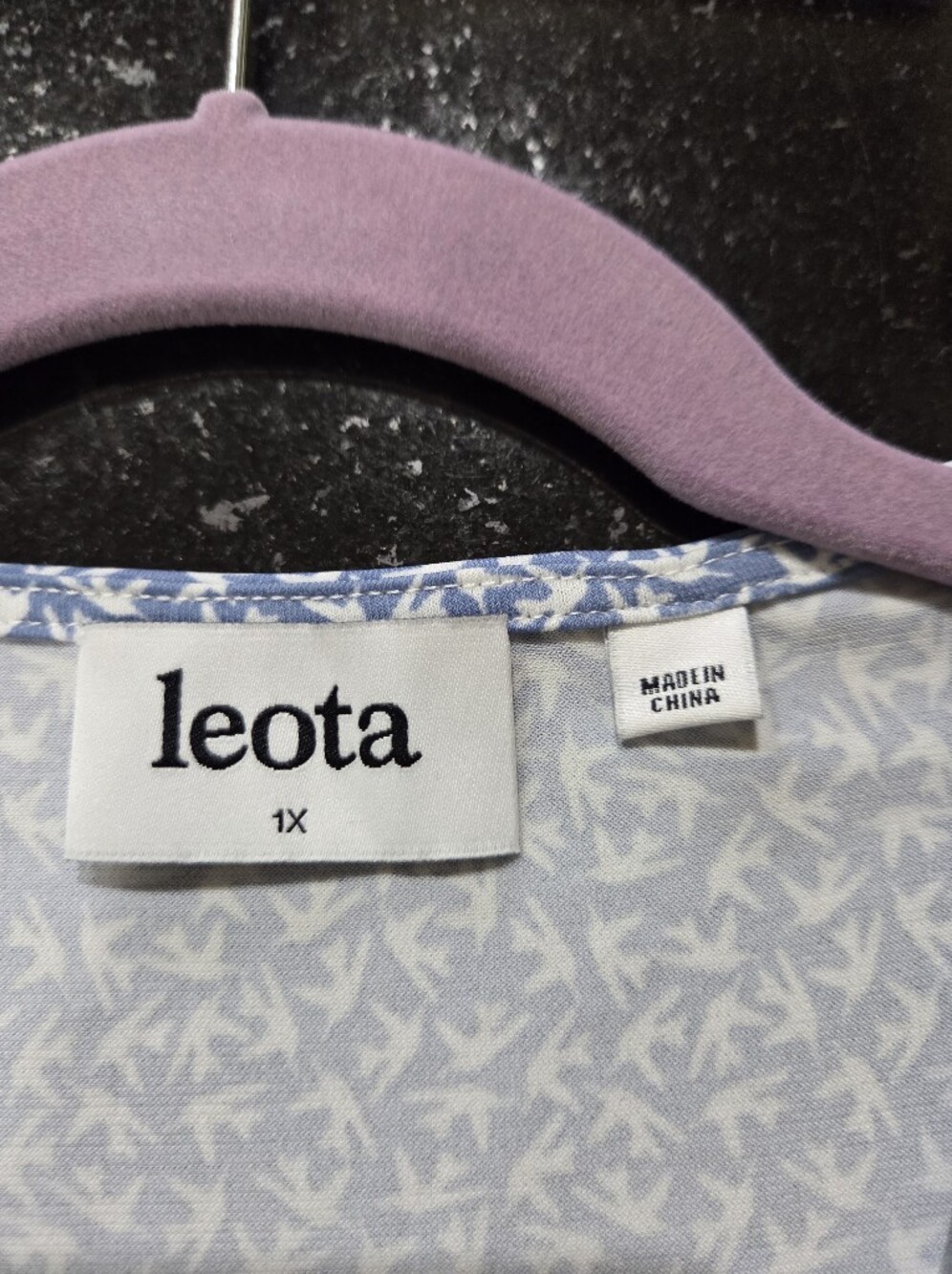 Leota Light Blue Bird Midi Dress - Size 1X - Picture 6 of 10